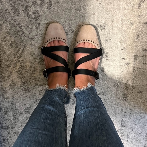 Valentino Suede Rockstud Strappy Soul Ballet Flats - Picture 11 of 11